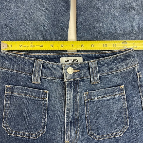 RSQ Dark Blue Flare Jeans, Patch Front Pockets – Size 25 - Picture 6 of 12